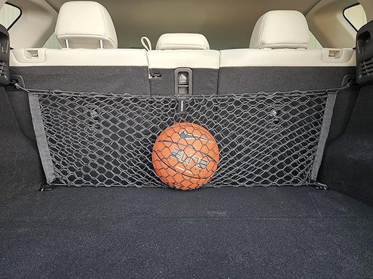 Back Seat Style Automotive Elastic Trunk Mesh Cargo Net for Mazda CX5 S Carbon Premium Turbo 2023-2026 -Premium Trunk Organizer and Storage - Luggage Net for Crossover - Car Organizer for Mazda CX5
