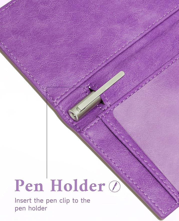 Zreal Checkbook Cover for Men & Women, Premium Vegan Leather Checkbook Holder for Top & Side Tear Duplicate Checks with RFID Blocking (Lavender)