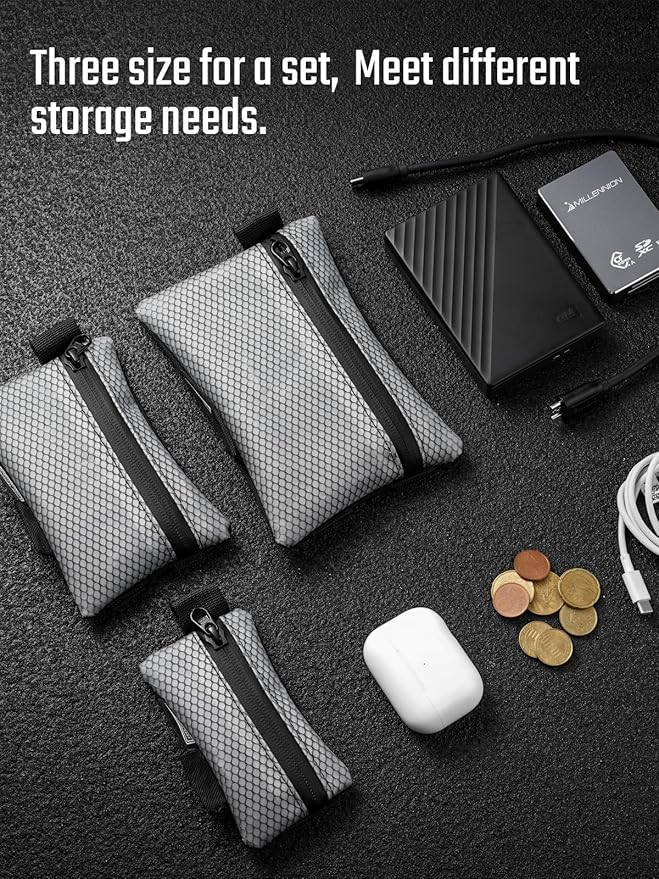 TACTICAL_GEEK Storage A5 EDC Storage Pouch Set, Multi-Purpose Molle EDC Gadget Pouch, Multi-Functional Utility Small Tool Pocket,Luggage Organiser Divider Small Pouch Organizer for Daily Carry(Black)