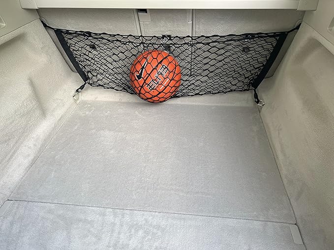 Back Seat Style Automotive Elastic Trunk Mesh Cargo Net for Mercedes-Benz EQS 2022-2025- Premium Trunk Organizers and Storage - Luggage Net for Sedan - Best Car Organizer for Mercedes-Benz EQS