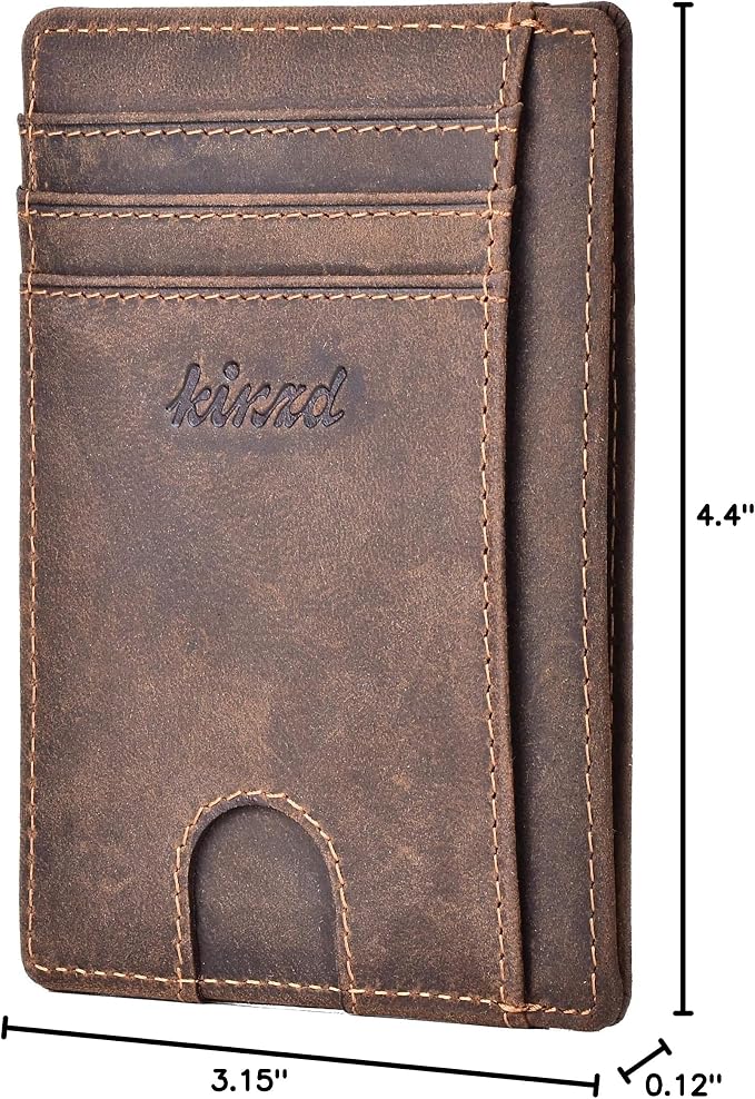 kinzd Slim Wallet RFID Front Pocket Wallet Minimalist Secure Thin Credit Card Holder