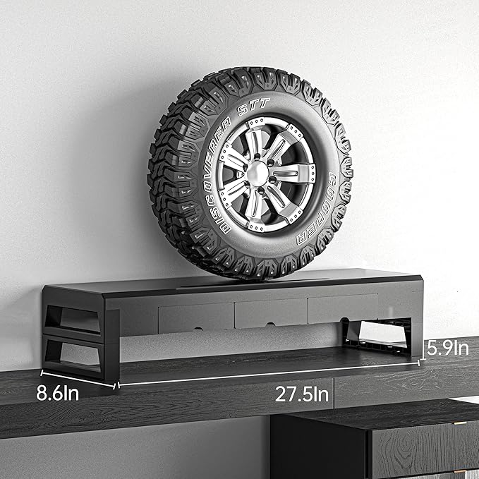Computer monitor stand with 3 drawer ，Laptop Desk Shelf & Monitor Riserï¼?27.55 inches long desk riser ，Heavy Duty Gift Gaming Studio Offic (Basic Version, 700mm Drawer)