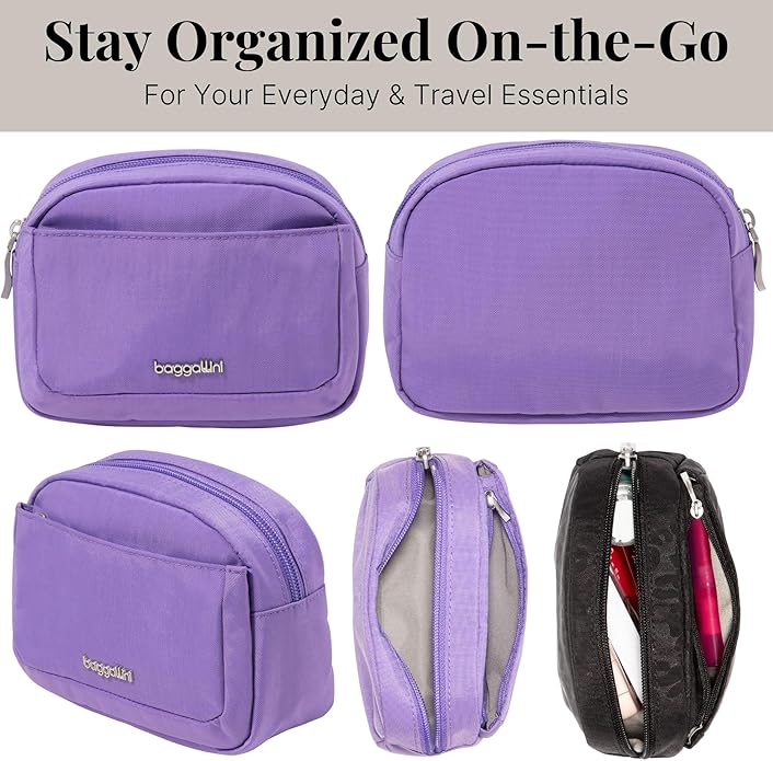 Baggallini Women's Pocket Cosmetic - Lightweight Bag - Travel Essentials Makeup Organizer