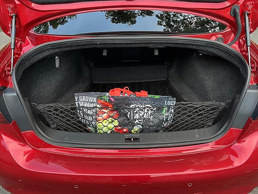 Envelope Style Elastic Trunk Mesh Cargo Net for Infiniti Q50 Luxe, Sensory 2014-2025 - Premium Trunk Organizers and Storage - Luggage Net for Sedan - Best Car Organizer for Infiniti Q 50 Hybrid