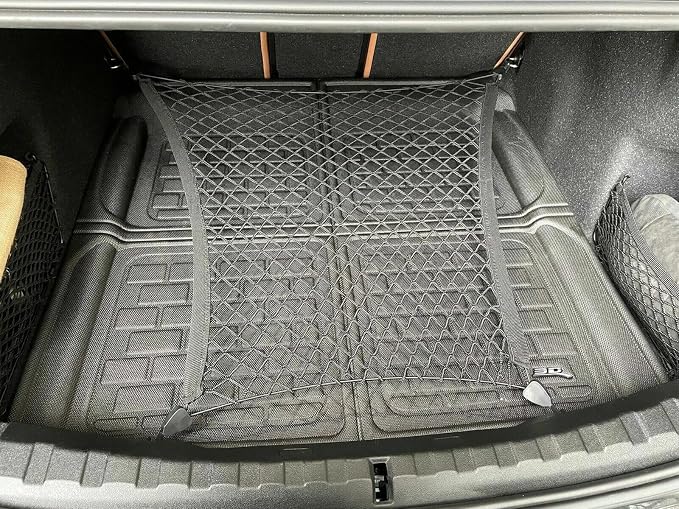 Rear Trunk Organizer Cargo Net for BMW 3-Series 1999-2026 – Floor Style Cargo Net for Sedan – Premium Mesh Car Trunk Organizer Vehicle Carrier Storage – Compatible with 3-Series