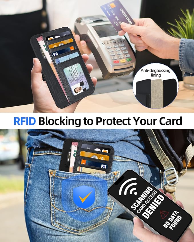 Passport Holder with Find My, RFID Leather Minimalist for Travel, Fit 4 Cards & 2 Passport