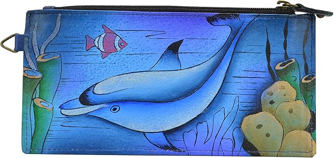Anna by Anuschka Women's Hand Painted Genuine Leather Organizer Wallet | Hand Painted
