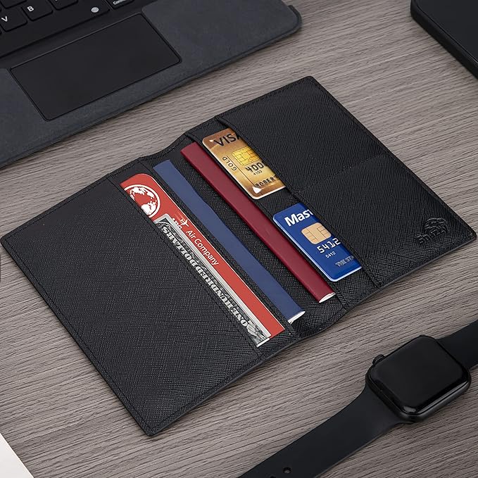 2 Passport Holder - Travel Essentials, RFID Blocking Wallet Credit Card Organiser, Plain Accessories Slim Cover For Men & Women | Travel Essentials, RFID Blocking, Wallet, Accessories, Slim Cover