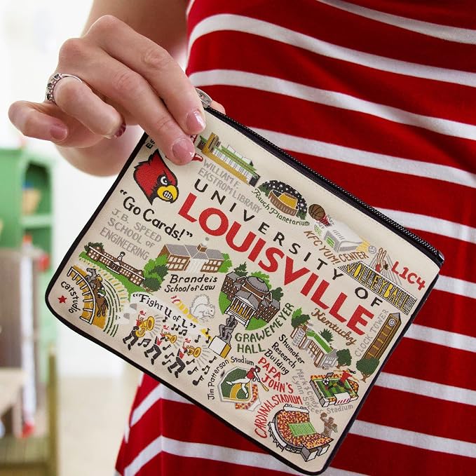 catstudio University of Louisville Collegiate Zipper Pouch Purse | Holds Your Phone, Coins, Makeup, Dog Treats, & Tech Tools