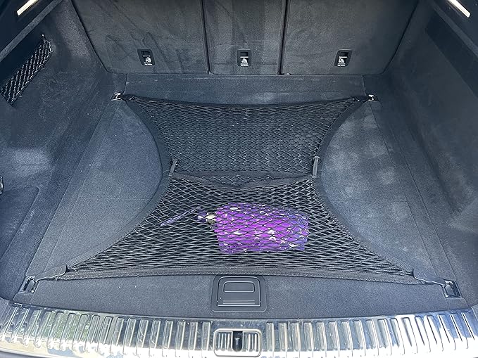 Floor Style Elastic Trunk Mesh Cargo Net for Audi Q8 2019-2025 - Premium Trunk Organizers and Storage - Luggage Net for Crossover - Best Car Organizer for Audi Q8