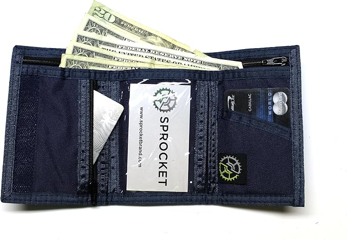 Sprocket Nylon Trifold Wallet with Coin Pocket (Blue)