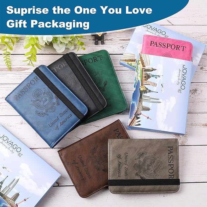 Passport Holder for Travel Essentials Wallet Rfid Blocking Cover Leather Case Vacation Travel Accessories for Women Men (602#Pink)