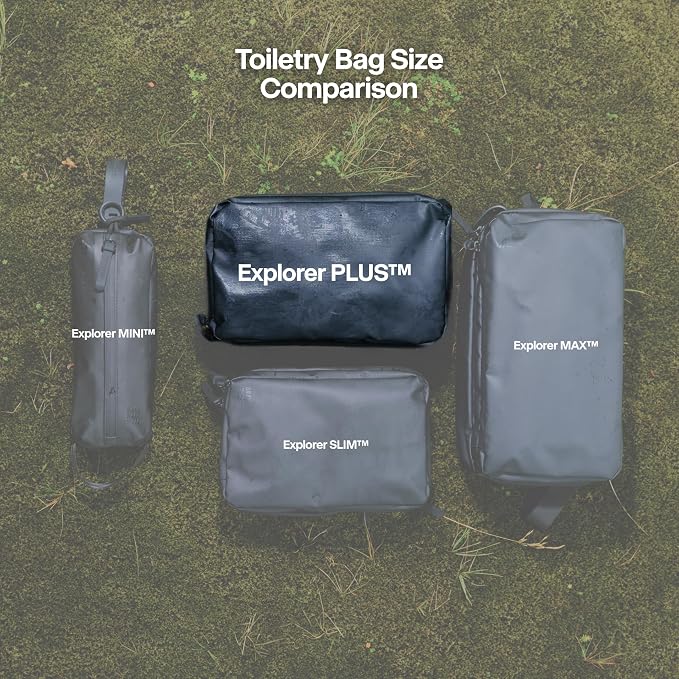 Gravel Hanging Toiletry Bag for Men and Women - Comes in 2 Sizes, Water-Resistant, Durable, Compact, Dopp Kit Travel Toiletry bag (Black, Plus)