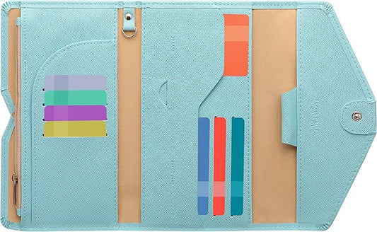 ZOPPEN Mulit-purpose Rfid Blocking Passport Holder Travel Wallet (Ver.4) Passport and Vaccine Card Holder ComboTri-fold Document Organizer Travel Essentials