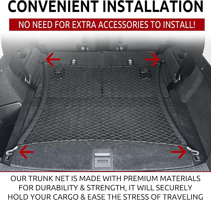 Floor Style Automotive Elastic Trunk Mesh Cargo Net for Acura MDX 2022-2026 - Premium Trunk Organizers and Storage - Luggage Net for Crossover - Best Car Organizer for Acura MDX