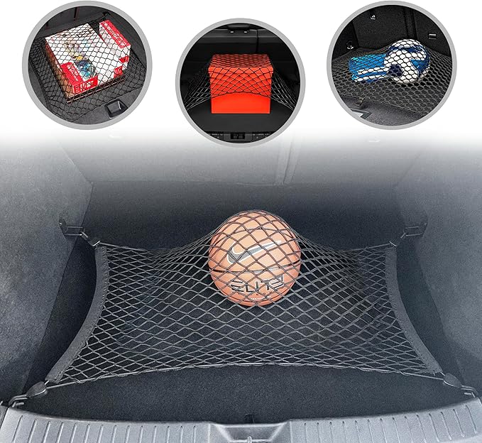 Floor Style Automotive Elastic Trunk Mesh Cargo Net for Mazda CX-30 2020-2025 - Premium Trunk Organizers and Storage - Luggage Net for Crossover - Best Car Organizer for Mazda CX30