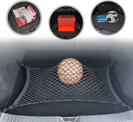 Floor Style Automotive Elastic Trunk Mesh Cargo Net for Mazda CX-30 2020-2025 - Premium Trunk Organizers and Storage - Luggage Net for Crossover - Best Car Organizer for Mazda CX30