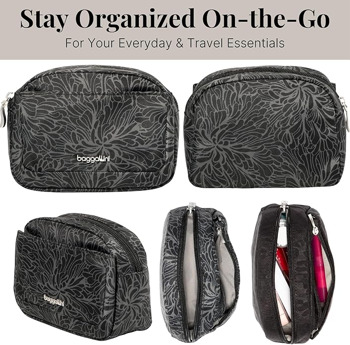 Baggallini Women's Pocket Cosmetic - Lightweight Bag - Travel Essentials Makeup Organizer