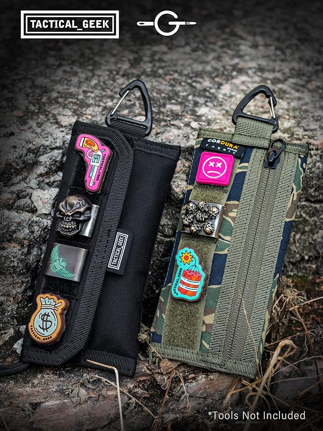 TACTICAL GEEK Storage A2 L Pouch Organizer, Nylon Handheld Wallet, Multi-Purpose EDC Storage Pocket, Multitools Pocket Organizer for Men, Compact Gadget Pouch for Daily Carry Black