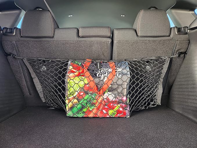 Back Seat Style Automotive Elastic Trunk Mesh Cargo Net for Honda HRV LX Sport EX-L 2023-2026 - Premium Trunk Organizer and Storage - Luggage Net for Crossover - Best Car Organizer for Honda HRV