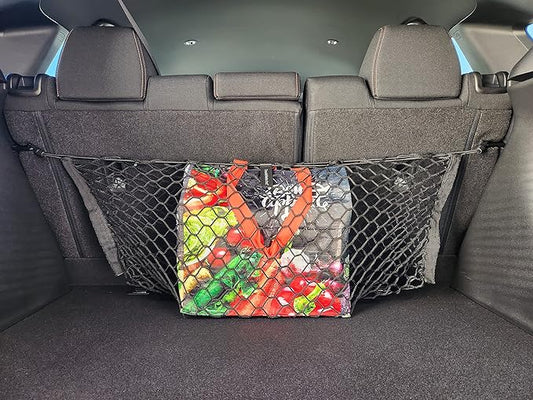 Back Seat Style Automotive Elastic Trunk Mesh Cargo Net for Honda HRV LX Sport EX-L 2023-2026 - Premium Trunk Organizer and Storage - Luggage Net for Crossover - Best Car Organizer for Honda HRV