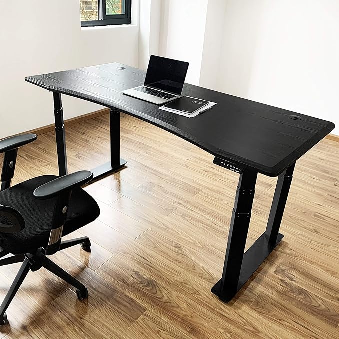 VWINDESK VJ401 Four Legs(Columns) Electric Height Adjustable Standing Desk Frame Only W/Four Motors, Ergonomic Sit Stand Up Height Adjustable Steel Base with Digital Memory Keypad (Black)