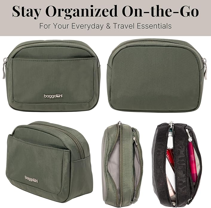 Baggallini Women's Pocket Cosmetic - Lightweight Bag - Travel Essentials Makeup Organizer