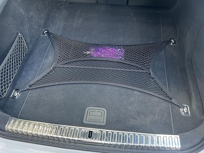 Floor Style Automotive Elastic Trunk Mesh Cargo Net for Audi A7 S7 RS7 2018-2025- Premium Trunk Organizers and Storage - Luggage Net for Sedan- Best Car Organizer for Audi A7 S7 RS7 (4K8)