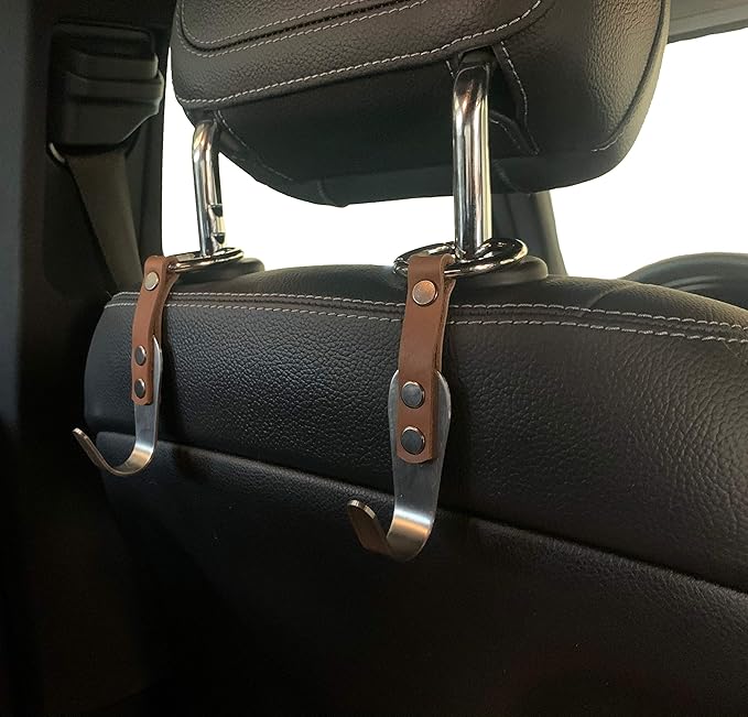 Headrest Hooks for Car 2 Pack Black