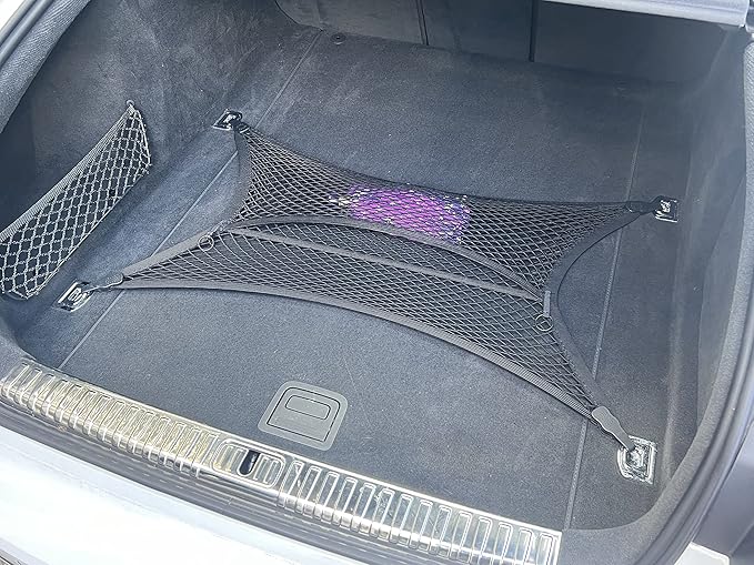 Floor Style Automotive Elastic Trunk Mesh Cargo Net for Audi A7 S7 RS7 2018-2025- Premium Trunk Organizers and Storage - Luggage Net for Sedan- Best Car Organizer for Audi A7 S7 RS7 (4K8)