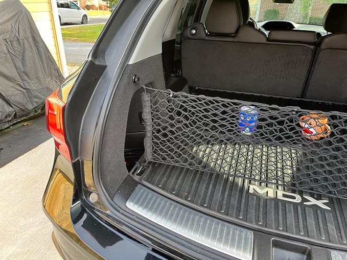 Rear Trunk Organizer Cargo Net for Acura MDX 2014–2020 – (2in1) Envelope/Floor Style Cargo Net for SUV–Premium Mesh Car Trunk Organizer Vehicle Carrier Storage–Compatible with MDX