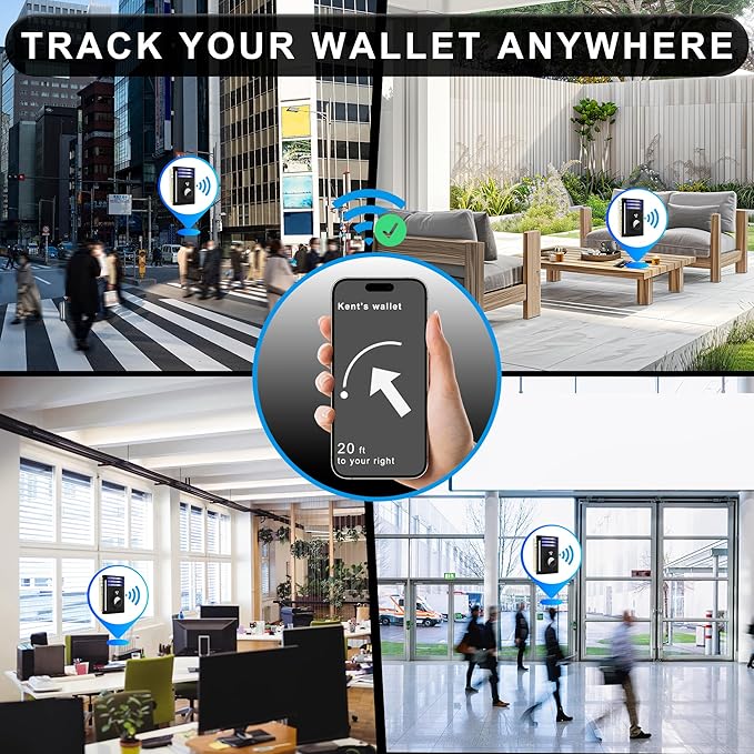 Hawanik Slim Minimalist Front Pocket Air Tag Wallet, RFID Blocking Card Holder Wallet with Airtag Holder