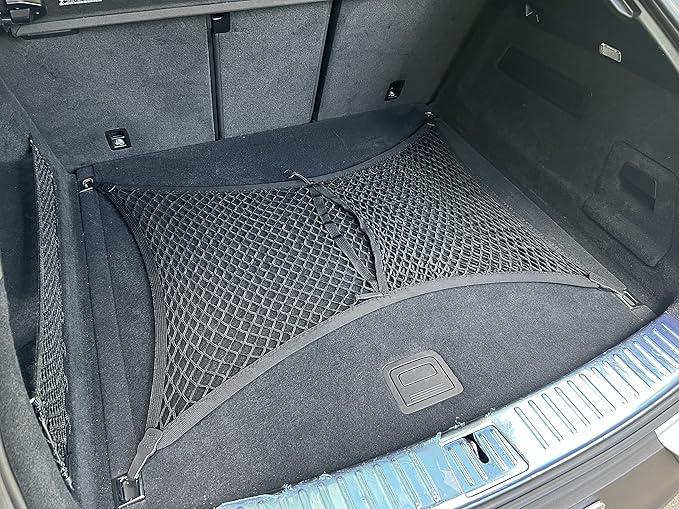 Floor Style Automotive Elastic Trunk Mesh Cargo Net for Porsche Cayenne 2019-2025 - Premium Trunk Organizers and Storage - Luggage Net for Crossover - Best Car Organizer for Porsche Cayenne Coupe