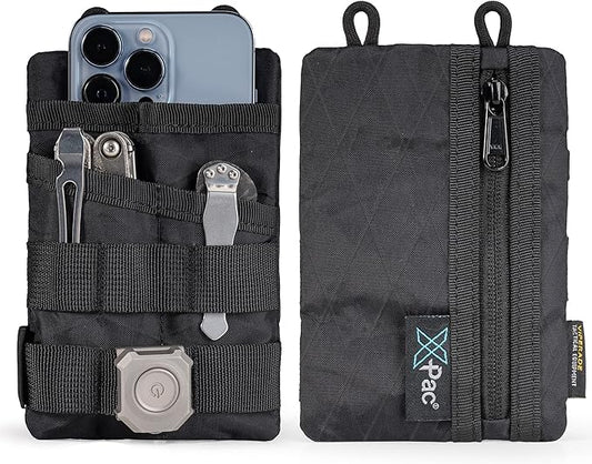 VIPERADE VE3 Tool Organizer, Nylon Tool Belt Loop with 4 Pockets EDC Pouch for Flashlight/Pocket Knife, Tactical Pen, Notebook (X-PAC-BK)