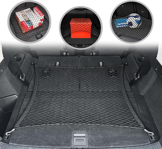 Floor Style Automotive Elastic Trunk Mesh Cargo Net for Acura MDX 2022-2026 - Premium Trunk Organizers and Storage - Luggage Net for Crossover - Best Car Organizer for Acura MDX