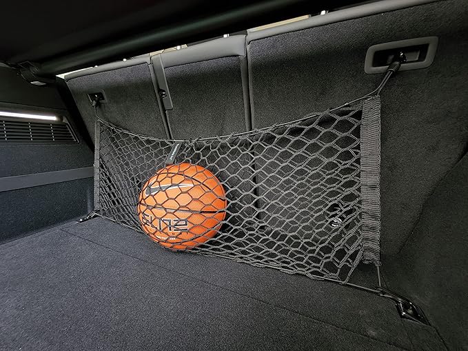 Back Seat Style Automotive Elastic Trunk Mesh Cargo Net for Audi Q5 2018-2025 - Premium Trunk Organizers and Storage - Luggage Net for Crossover - Best Car Organizer for Audi Q5