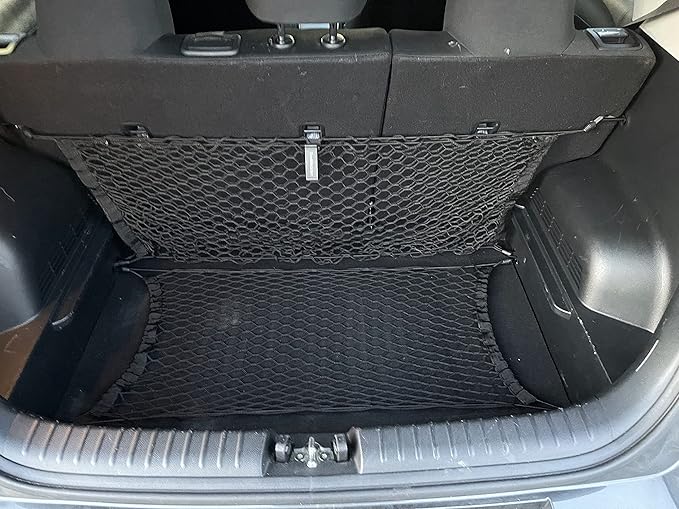 Floor + Back Seat Envelope Style Automotive Elastic Trunk Mesh Cargo Net for Kia Soul 2020-2025 - Premium Trunk Organizer and Storage - Luggage Net for Crossover - Best Car Organizer for Kia Soul