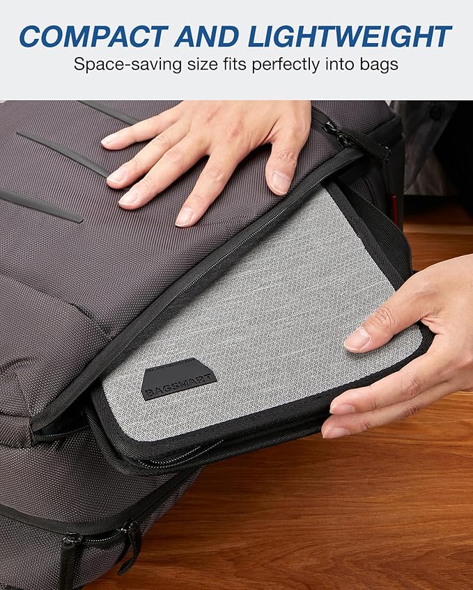 BAGSMART Water-Resistant Tech Organizer Bag for Electronics Accessories, Travel Storage Case Compatible with 12.9" Tablet, Charging Cable, Power Bank, Earphone, Grey
