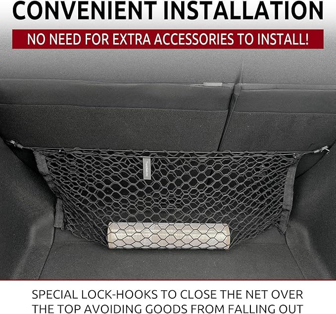 Rear Seat Envelope Style Automotive Elastic Trunk Mesh Cargo Net for Honda Civic 2022-2025 - Premium Trunk Organizer and Storage - Luggage Net for Hatchback - Car Organizer for Honda Civic