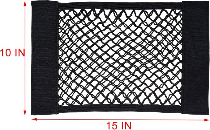 Cosmos Universal Mesh Cargo Net Wall Sticker Organizer Pouch Bag Storage Mesh Net for Car Trunk, Pack of 2 with Tape Stickers