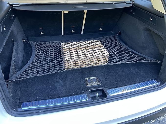 Floor Style Automotive Elastic Trunk Mesh Cargo Net for Mercedes-Benz GLC 2016-2025 - Premium Trunk Organizers and Storage - Luggage Net for SUV- Best Car Organizer for Mercedes-Benz GLC