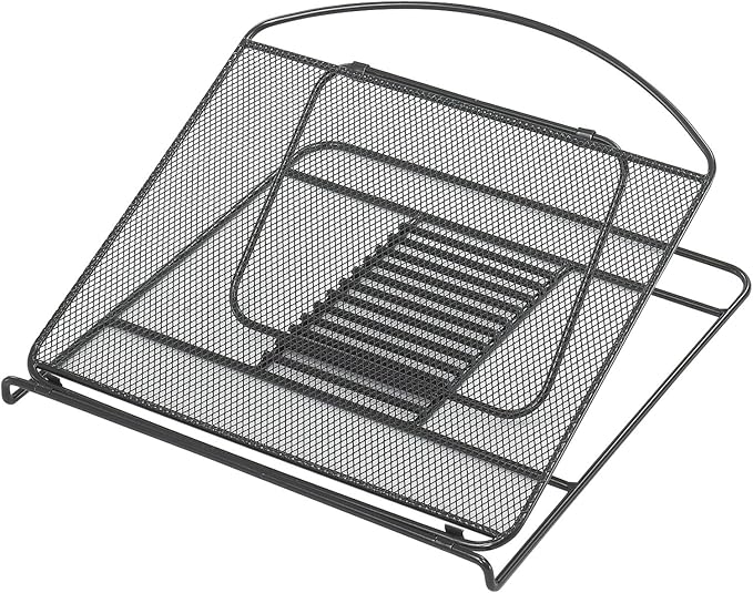 Safco 2161BL Onyx Mesh Adjustable Ventilated Tabletop Laptop Stand, Ergonomic Lift Stand' Black