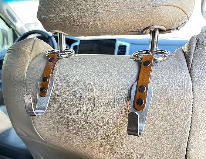 Headrest Hooks for Car 2 Pack Black