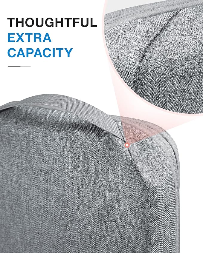 BAGSMART Compression Packing Cubes for Travel, Durable Travel Cubes for Carry-On Suitcase, 6 Set Cuise Ship Travel Essentials (1L+3M+1S+Shoe Bag), Grey