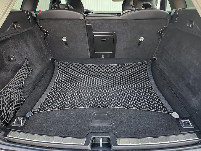 Floor Style Automotive Elastic Trunk Mesh Cargo Net for Volvo XC60 2017-2025 - Premium Trunk Organizer and Storage - Luggage Net for Crossover- Best Car Organizer for Volvo XC 60