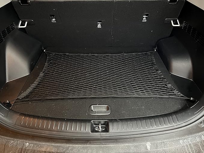 Floor Style Automotive Elastic Trunk Mesh Cargo Net for Kia Seltos S LX EX SX 2021-2025 - Premium Trunk Organizer and Storage - Luggage Net for Crossover - Best Car Organizer for Kia Seltos