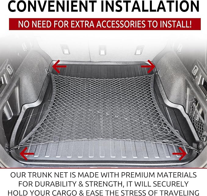 Floor Style Automotive Elastic Trunk Mesh Cargo Net for Subaru Outback 2020-2025 - Premium Trunk Organizers and Storage - Luggage Net for SUV - Best Car Organizer for Subaru Outback