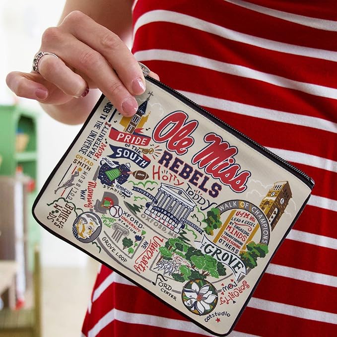 Catstudio Zipper Pouch, University of Mississippi (Ole Miss) Travel Toiletry Bag, 5 x 7, Ideal Makeup Bag, Dog Treat Pouch, or Purse to Organize Supplies for Grads & Alumni