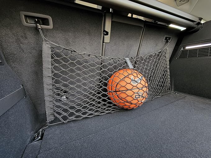 Back Seat Style Automotive Elastic Trunk Mesh Cargo Net for Audi Q5 2018-2025 - Premium Trunk Organizers and Storage - Luggage Net for Crossover - Best Car Organizer for Audi Q5
