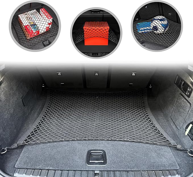 Floor Style Automotive Elastic Trunk Mesh Cargo Net for BMW iX xDrive50 2022-2025 - Premium Trunk Organizer and Storage - Luggage Net for SUV - Best Car Organizer for BMW iX (I20)